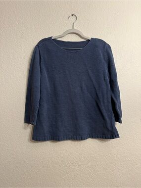 Women's Scoop Neck Knit Sweater in Navy